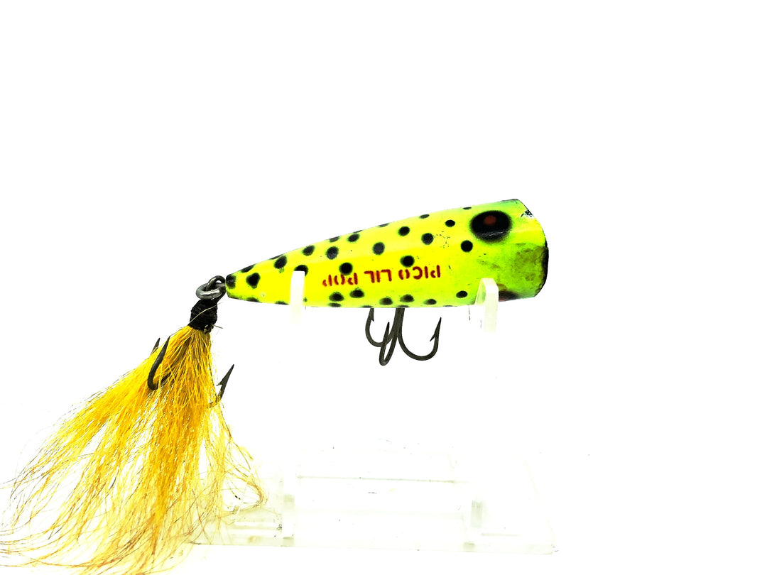 PICO Lil Pop, Chartreuse/Black Dots Color - Heddon Pico