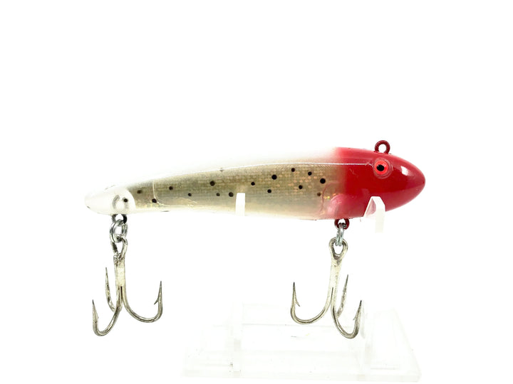 Bomber Sinking Mullet BM7, White/Silver/Black Dots/Red Head Color