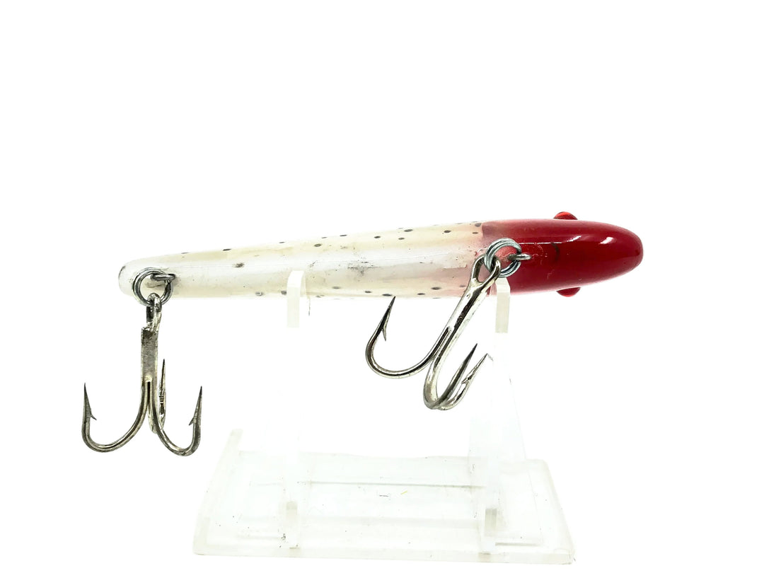 Bomber Sinking Mullet BM7, White/Silver/Black Dots/Red Head Color