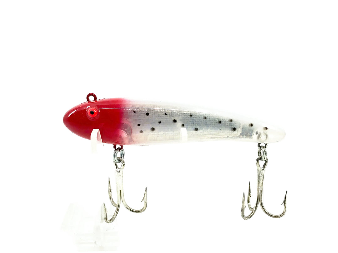 Bomber Sinking Mullet BM7, White/Silver/Black Dots/Red Head Color