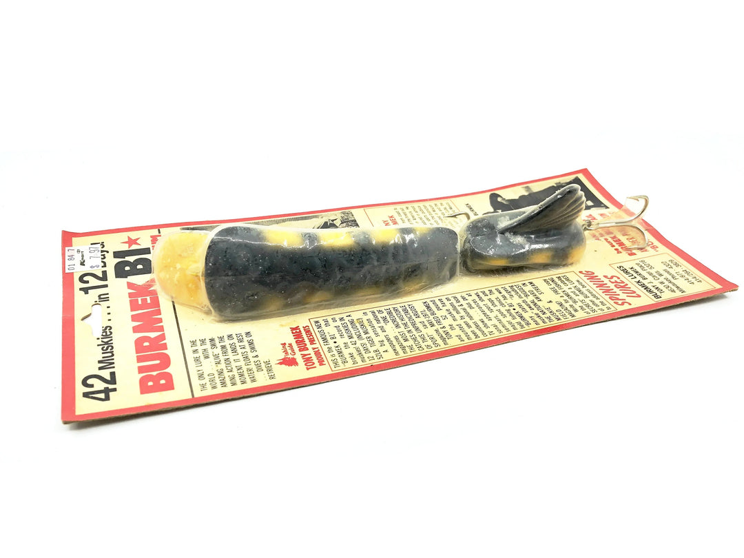 Tony Burmek B1 Magnum Musky Lure, Yellow Perch Color New on Card Old Stock
