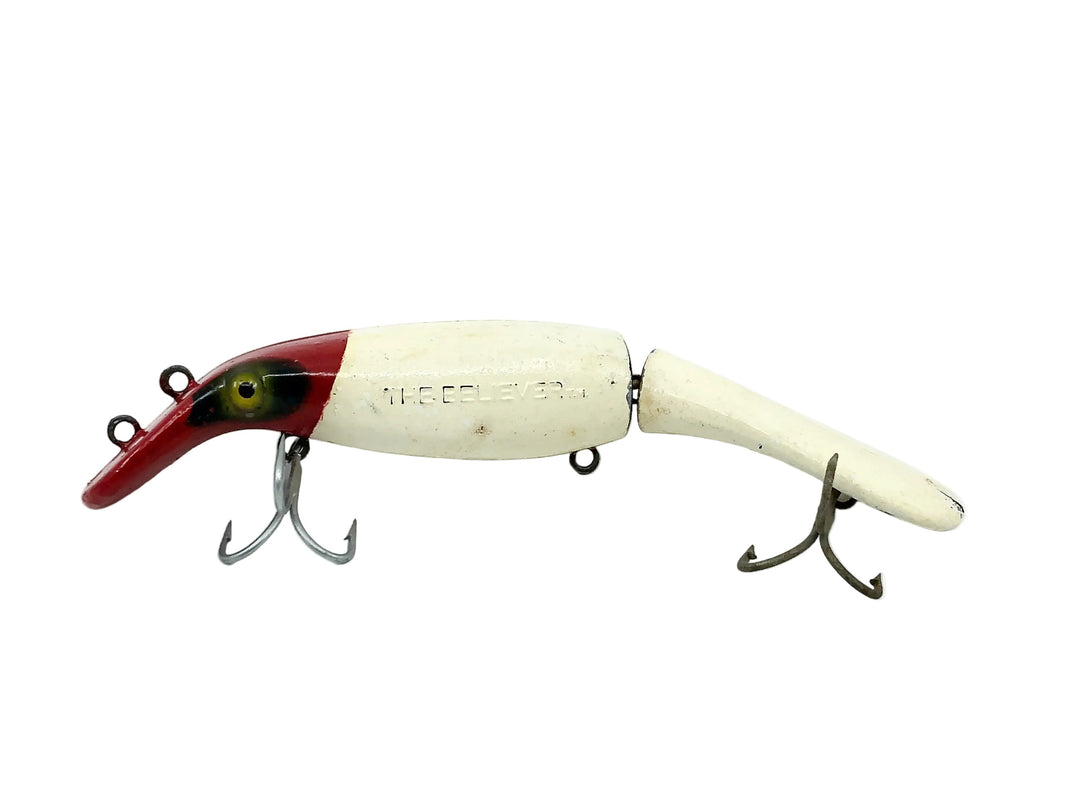 Drifter Tackle The Believer 8" Jointed Musky Lure Red Head/White Color