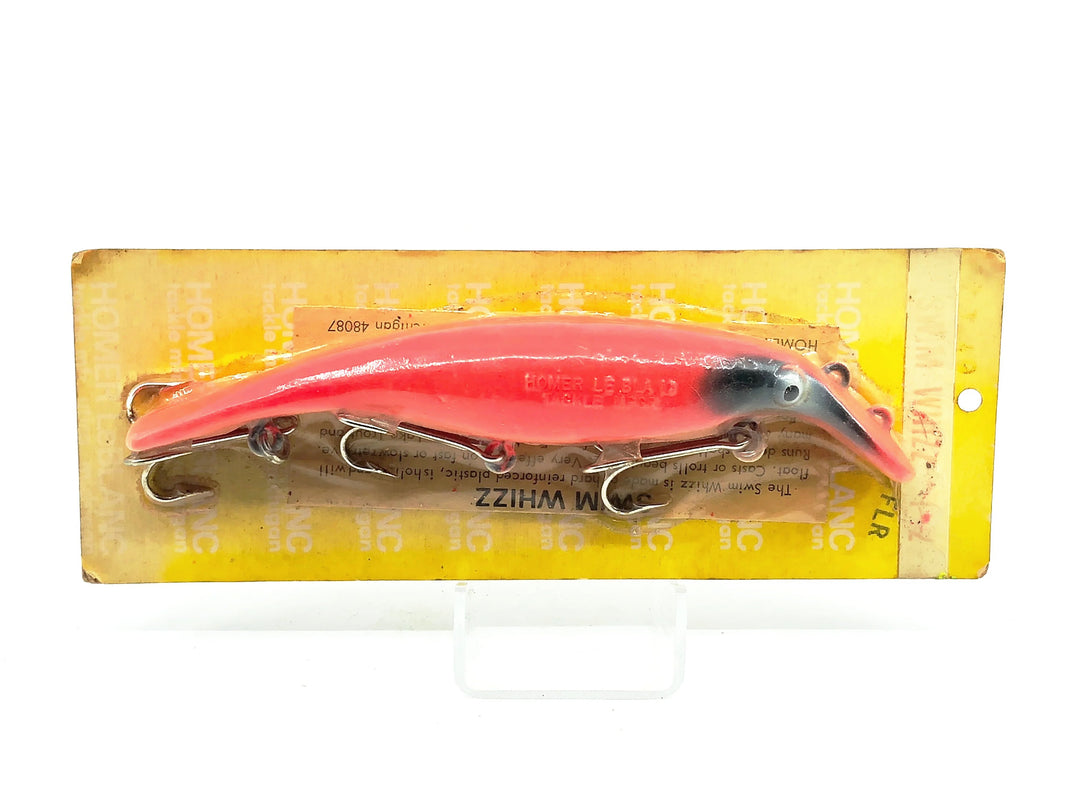 Homer Le Blanc Swim Whizz 7 3/4", Fluorescent Orange/Black Eye Color New on Card Old Stock