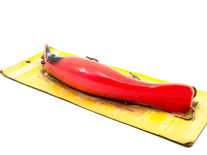 Homer Le Blanc Swim Whizz 7 3/4", Fluorescent Orange/Black Eye Color New on Card Old Stock