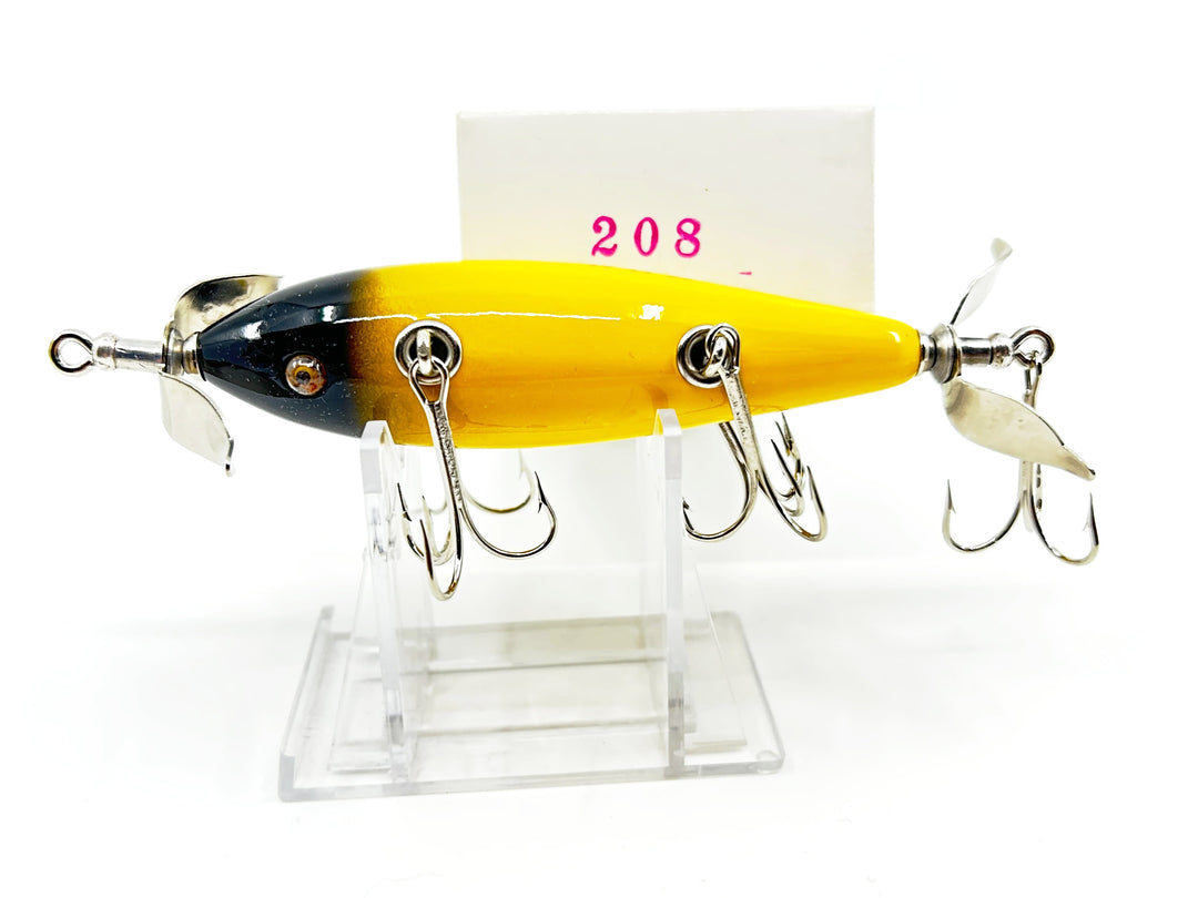 Cedar Creek Minnow 208 Five Hook Minnow Black Head Yellow Body Color