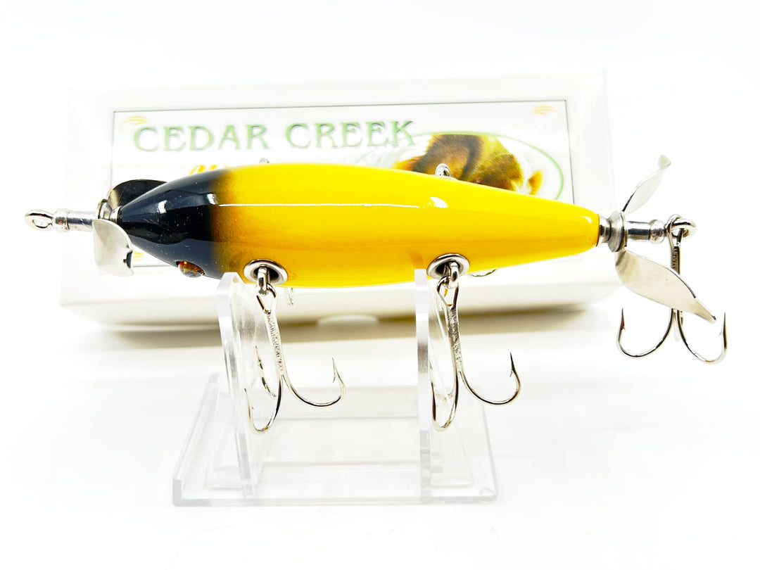 Cedar Creek Minnow 208 Five Hook Minnow Black Head Yellow Body Color