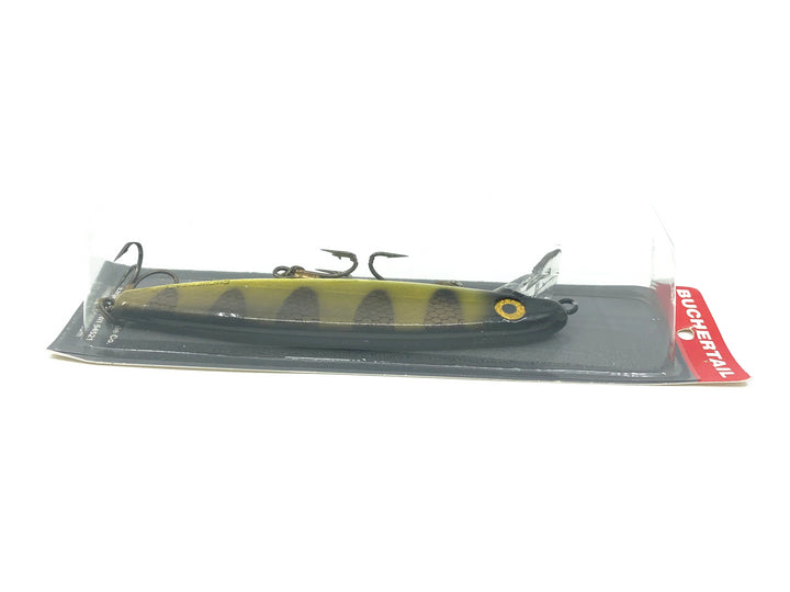 Joe Bucher Tackle Co. Buchertail Shallow Raider 7", White Perch Color on Card