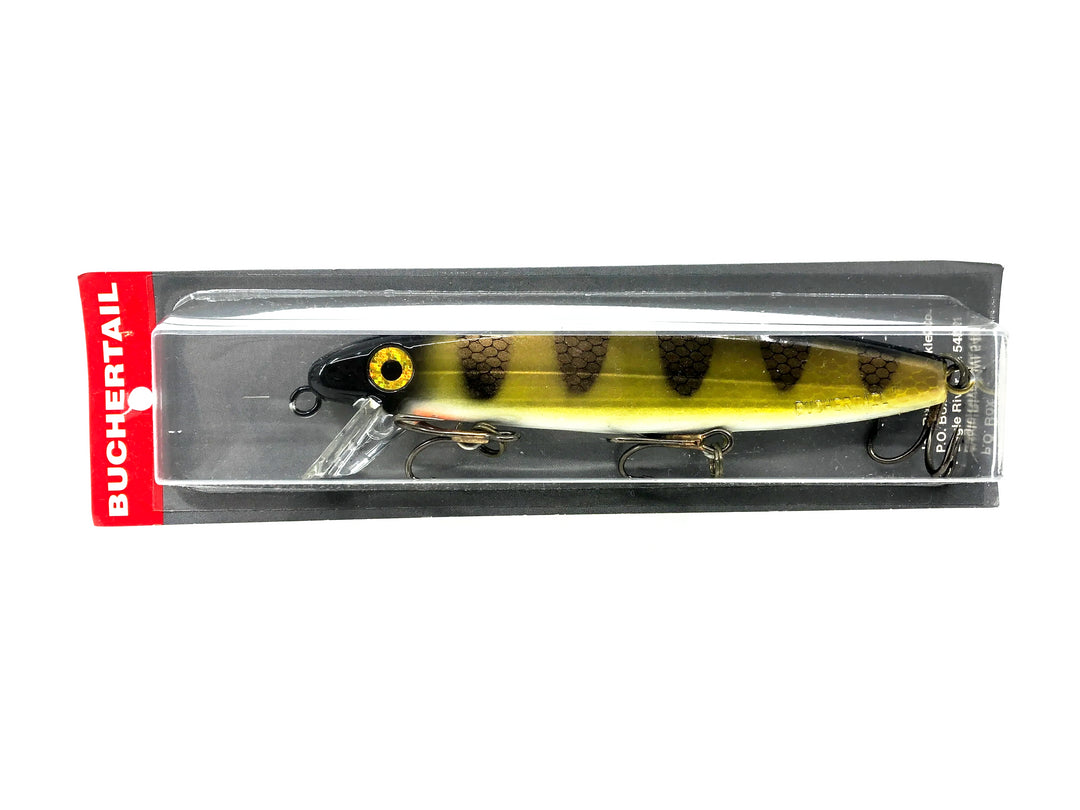 Joe Bucher Tackle Co. Buchertail Shallow Raider 7", White Perch Color on Card