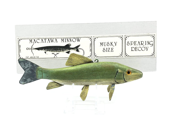 Macatawa Bait Co. 1981 Early Pike or Walleye Minnow Decoy, Signed w/Box (1st Ten!!)