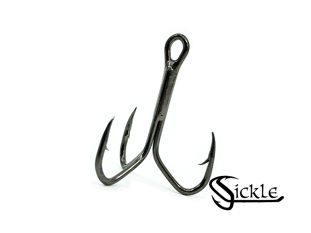 Matzuo American Treble Sickle Hook Size 1/0 Qty 25 Hooks, Black Chrome Color 340012-1/0
