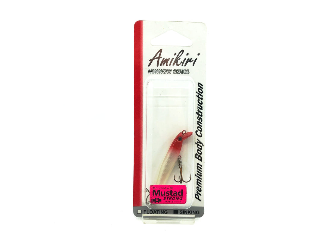 Amikiri Ultra Light Sinking Minnow, Red/White Color on Card