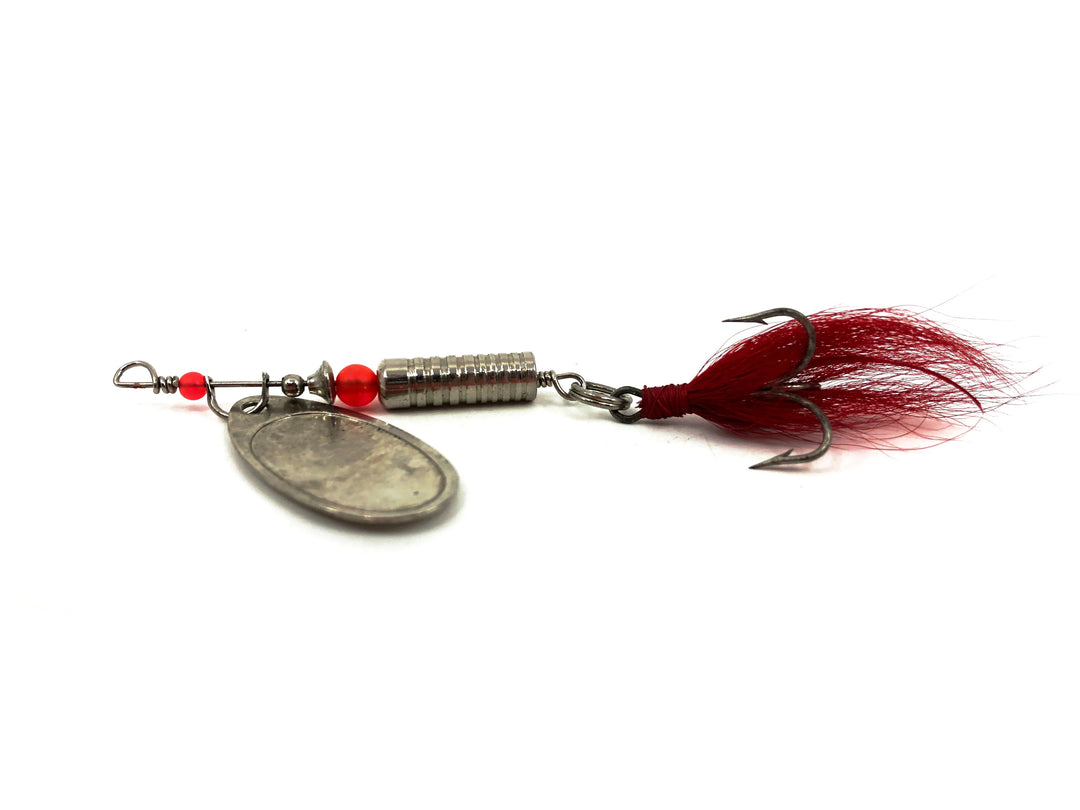 Laddie #4 Spinner, Silver/Red Bucktail Color