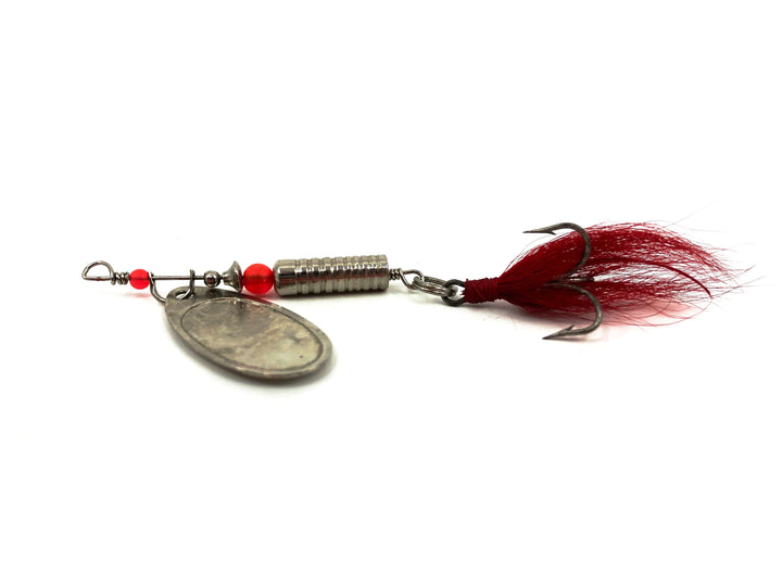 Laddie #4 Spinner, Silver/Red Bucktail Color