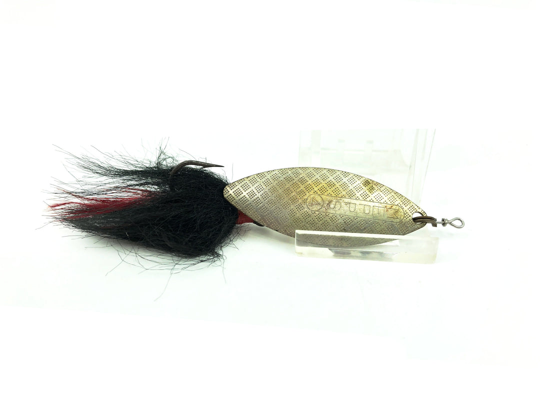 Vintage Mepps Algia Long #4, Etched Blade/Black Bucktail Color