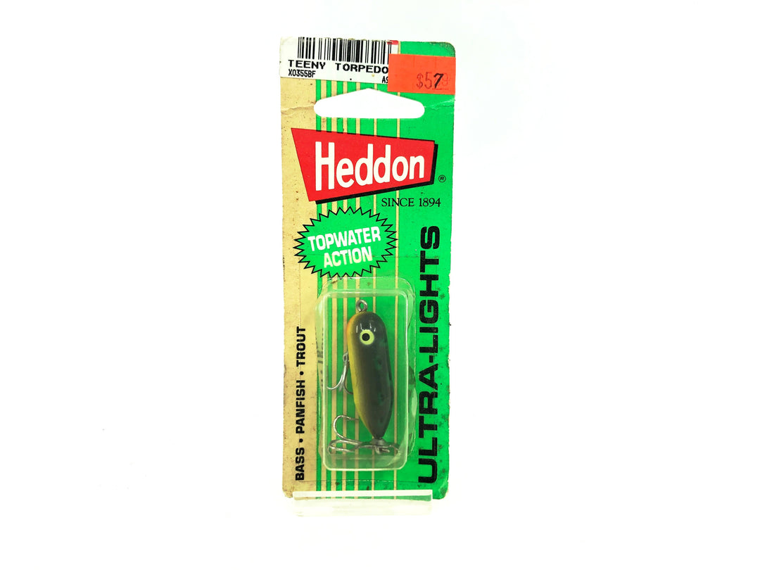 Heddon Ultra-Light Teeny Torpedo, BF Bullfrog Color New Old Stock