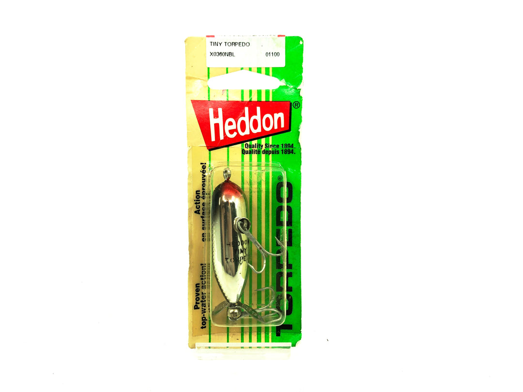 Heddon Tiny Torpedo NBL, Nickle/Black Shiner Color New on Card