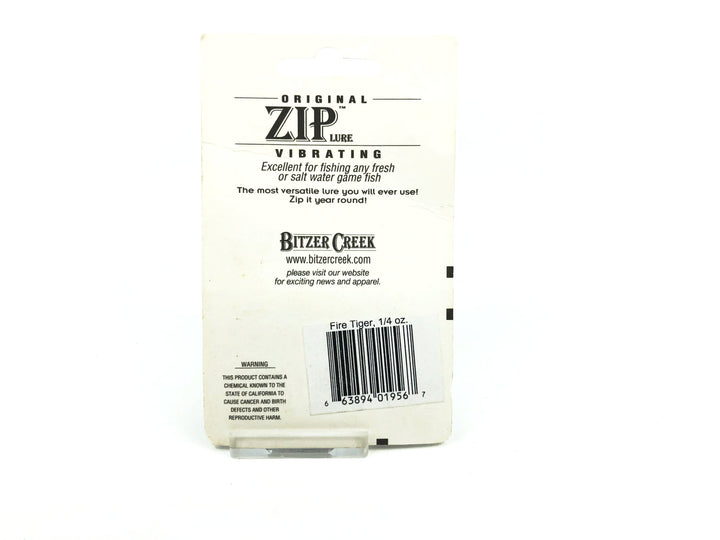 Bitzer Creek Original Zip Lure 1/4oz, Fire Tiger Color on Card