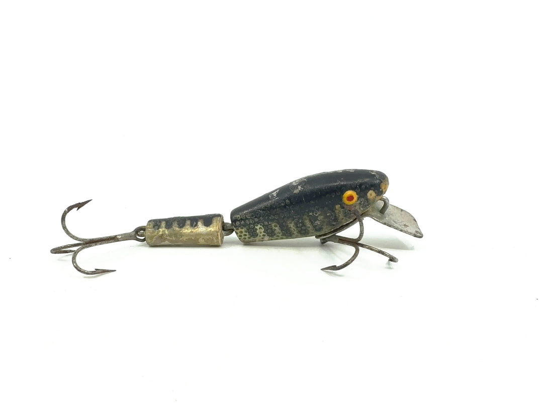L & S Minnow Bass-Master Model 15, Black Back/Silver/Green Scales Color, Opaque Eyes
