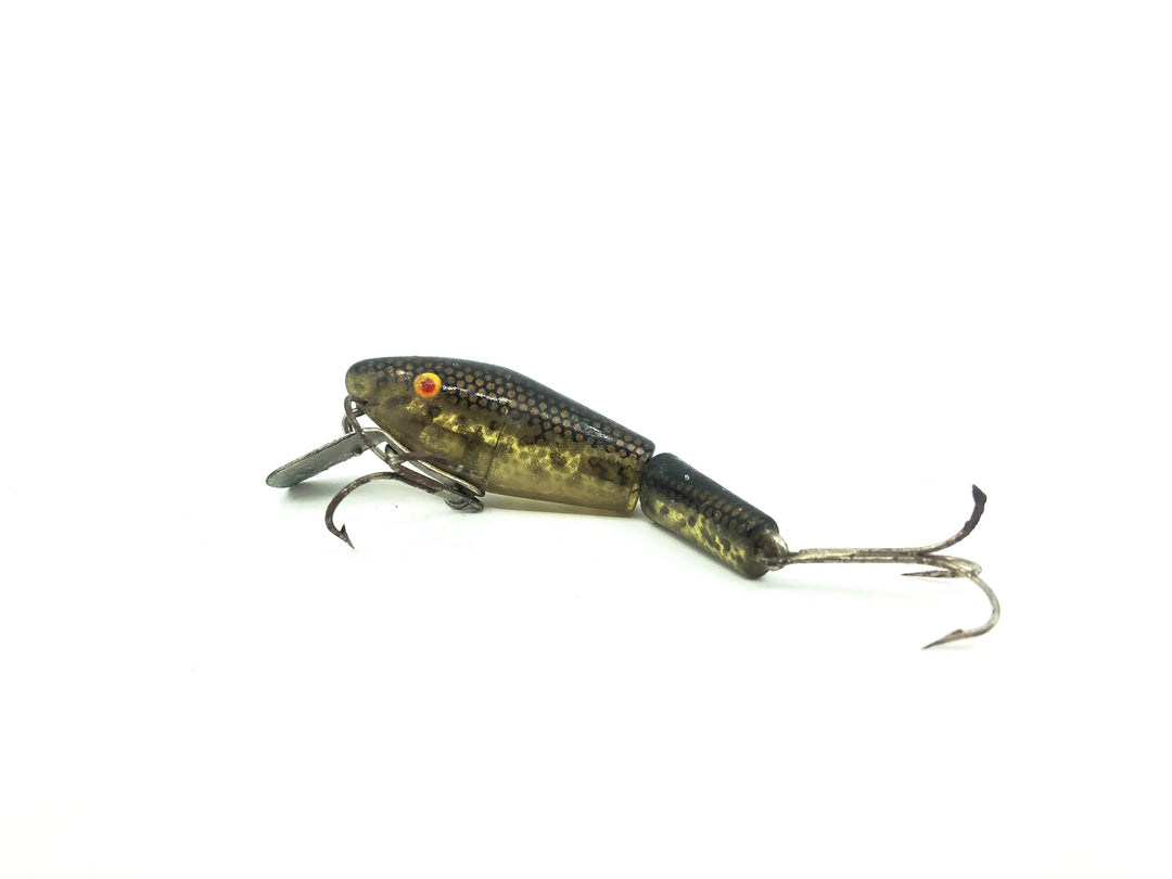 L & S Minnow Bass-Master Model 15, Black Back/Clear/Black Speckles Color, Opaque Eyes