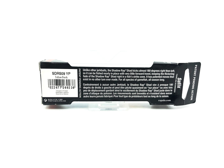 Rapala Shadow Rap Shad SDRS-9 YP, Yellow Perch Color New in Box Old Stock