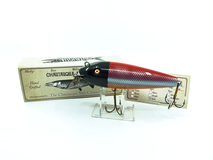 Chautauqua Wooden Magnum Wiggler, Red Bandit Color Custom Lure