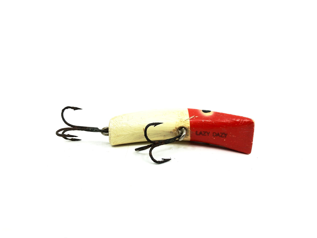 Lazy Dazy Wooden, Red Head/White Body Color Lure