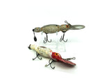 Bomber Wooden Water Dog Combo, #04 White/Red Head/#40 Silver Shad Color