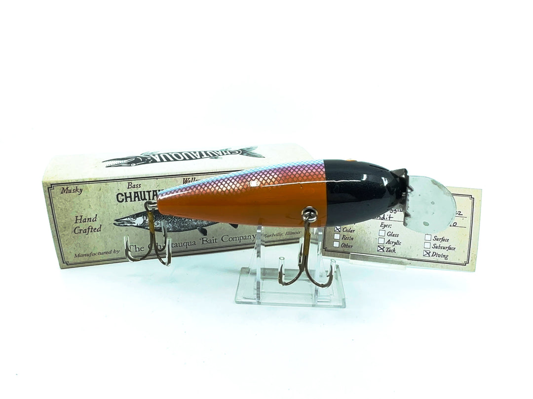 Chautauqua Wooden Magnum Wiggler, Red Bandit Color Custom Lure
