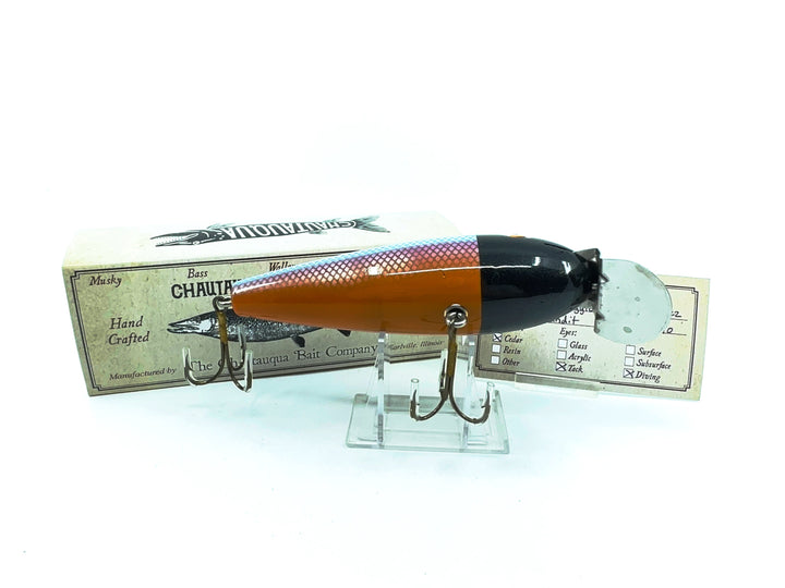 Chautauqua Wooden Magnum Wiggler, Red Bandit Color Custom Lure
