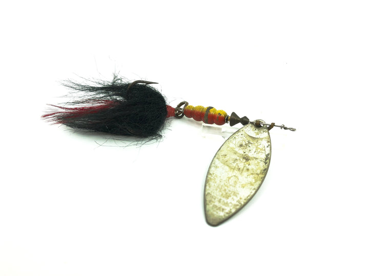 Vintage Mepps Algia Long #4, Etched Blade/Black Bucktail Color