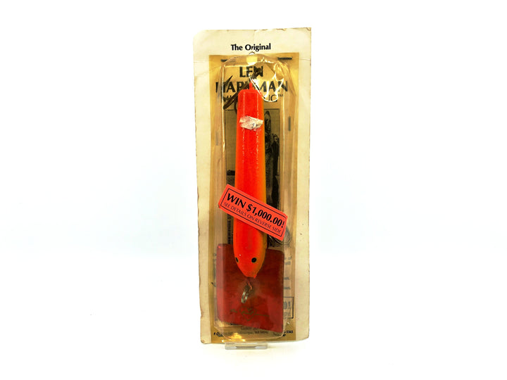 Len Hartman Musky Bug Lure, Orange/Yellow Color on Card