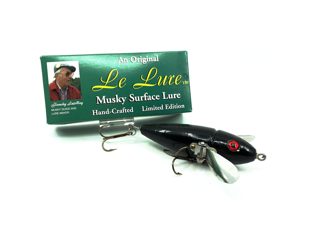 Le Lure Musky Surface Lure, Water Walker Type Lure, Black Color with Box