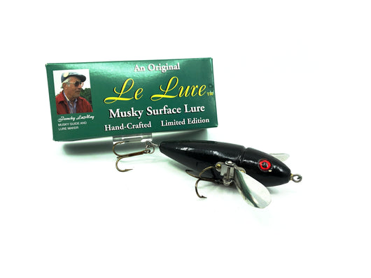 Le Lure Musky Surface Lure, Water Walker Type Lure, Black Color with Box