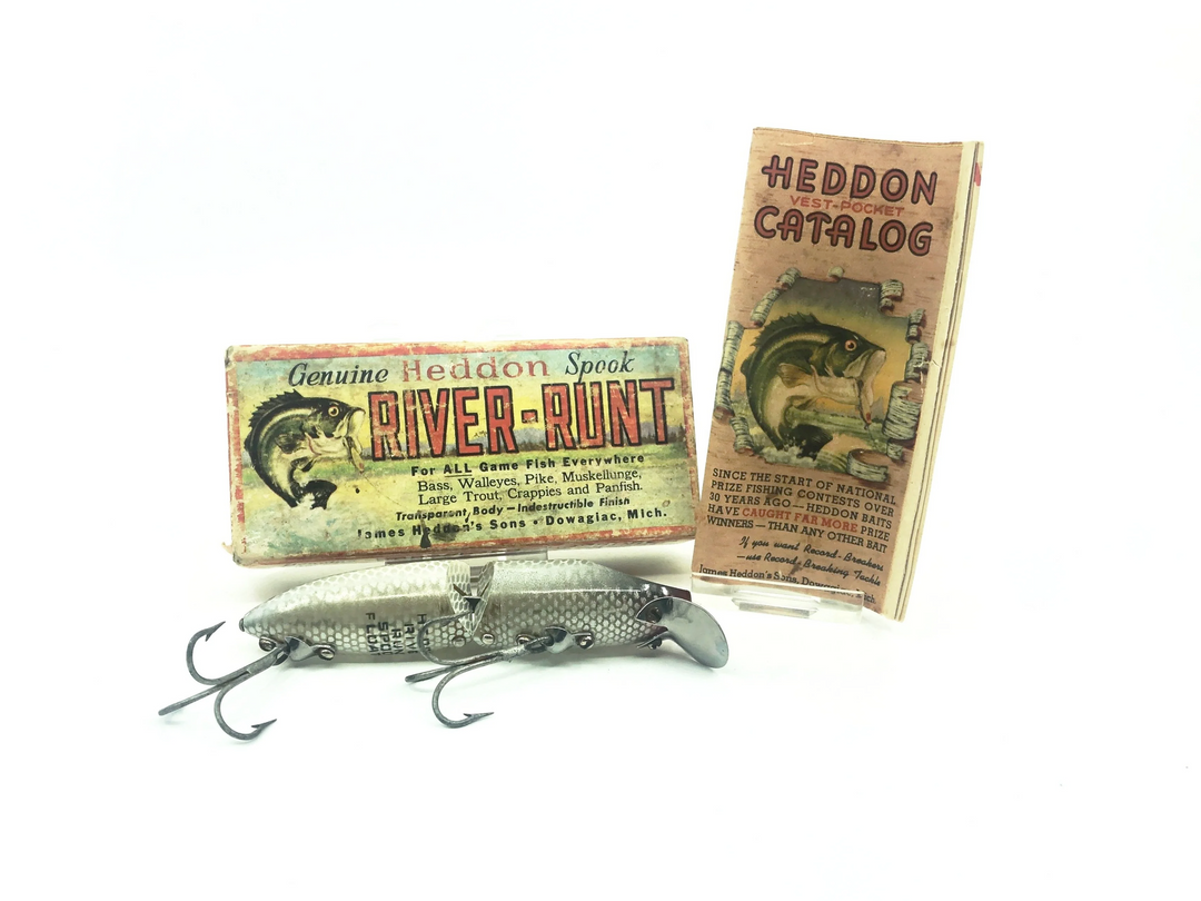 Heddon Jointed Floater River Runt 9430 P Shiner Scale Color with Box and Catalog