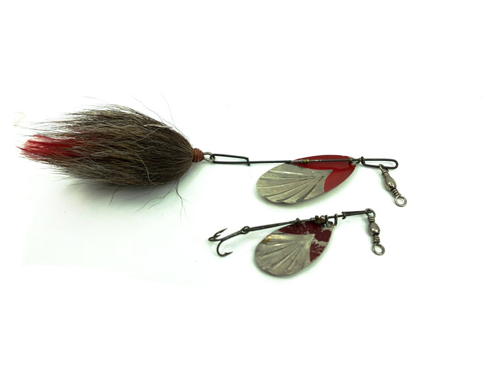 Abbey and Imbrie Flute Spinner Combo, Silver/Red Blade Color