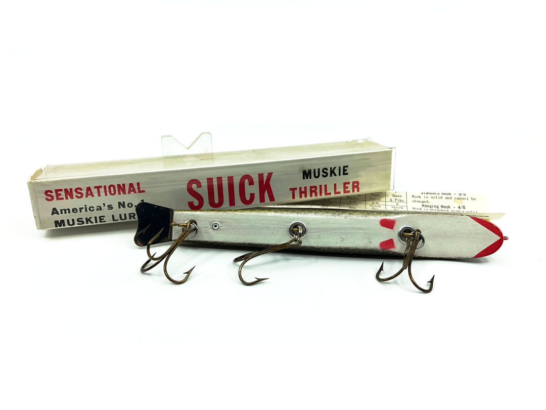 Leurre vintage Suick Thriller 9 Muskie pêche bois avec boite Leurre vintage Suick Thriller 9 Muskie pêche bois avec boite