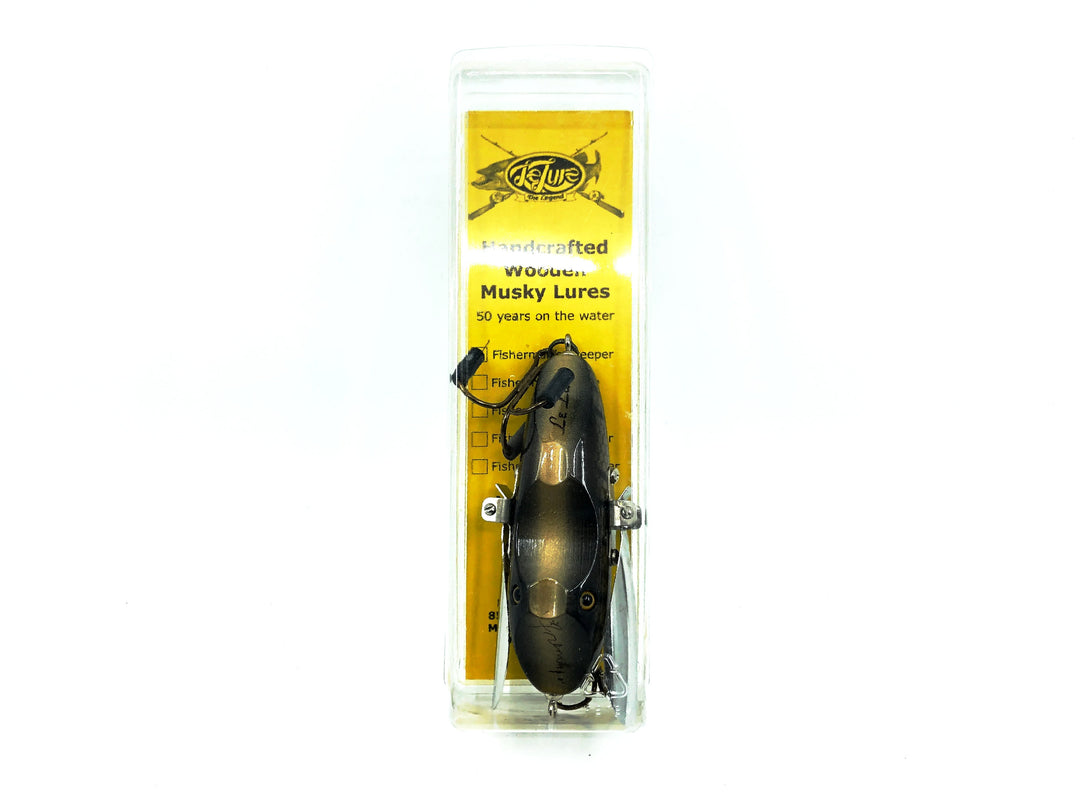 Le Lure Musky Surface Lure, Creeper Type Lure, Black Scale Color with Card