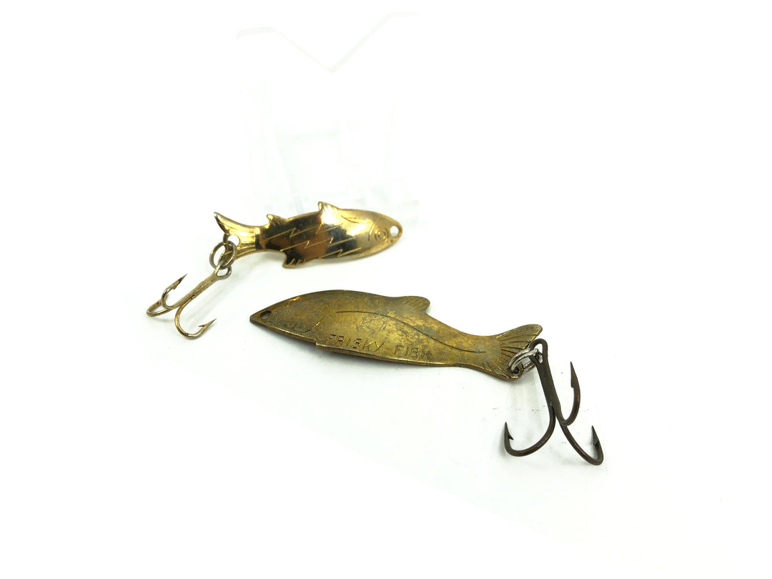 Two Frisky-Fish Spoons, Gold Color