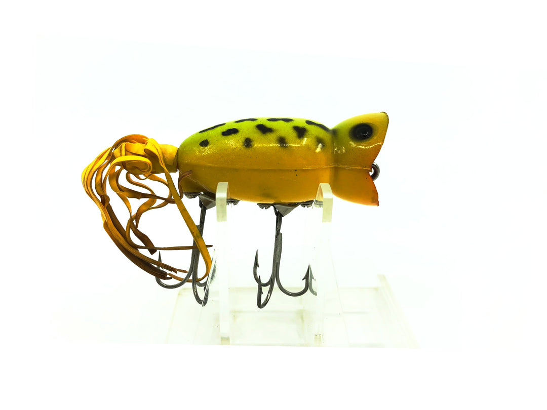 Arbogast Hula Popper, Frog/Yellow Belly Color, Side Stencil Model