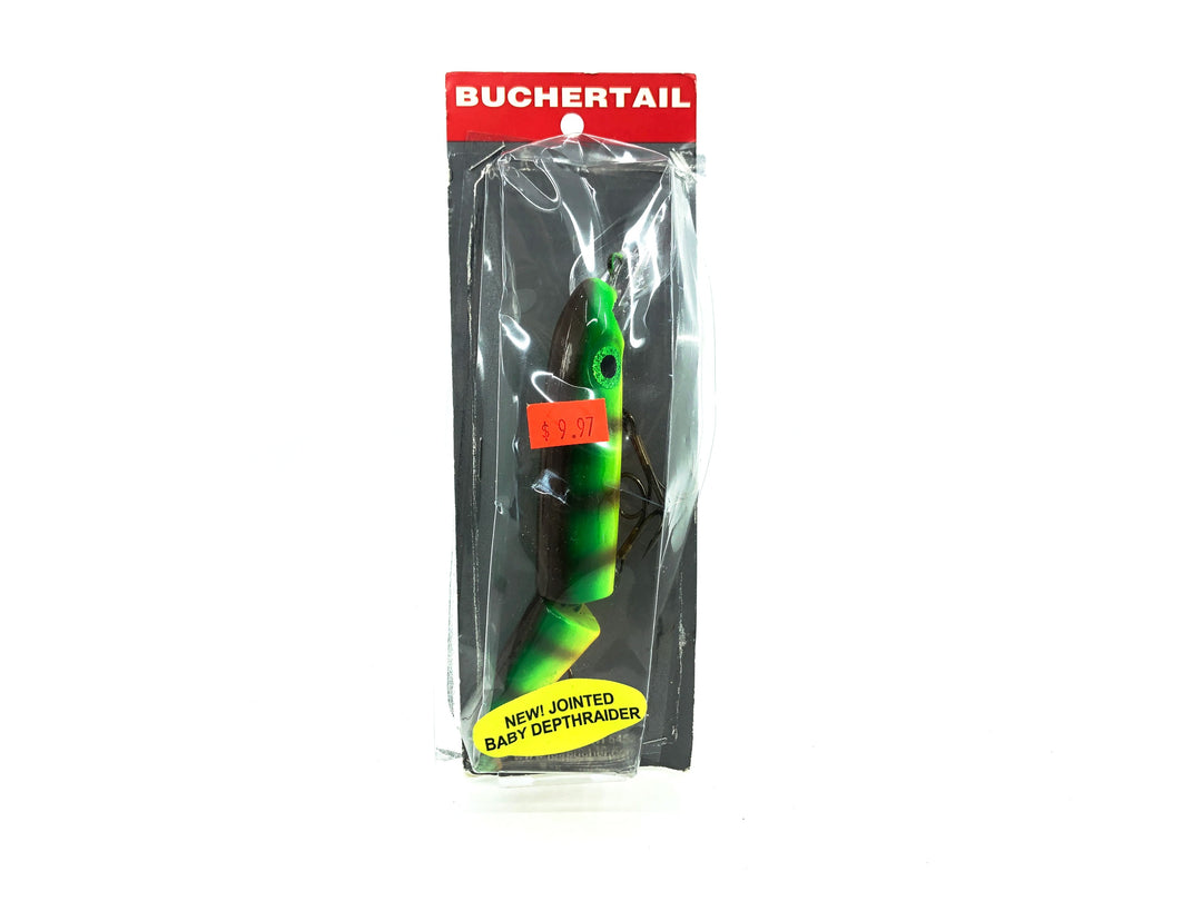 Joe Bucher Tackle Co. Buchertail Jointed Baby Depth Raider, Miller Perch Color New on Card