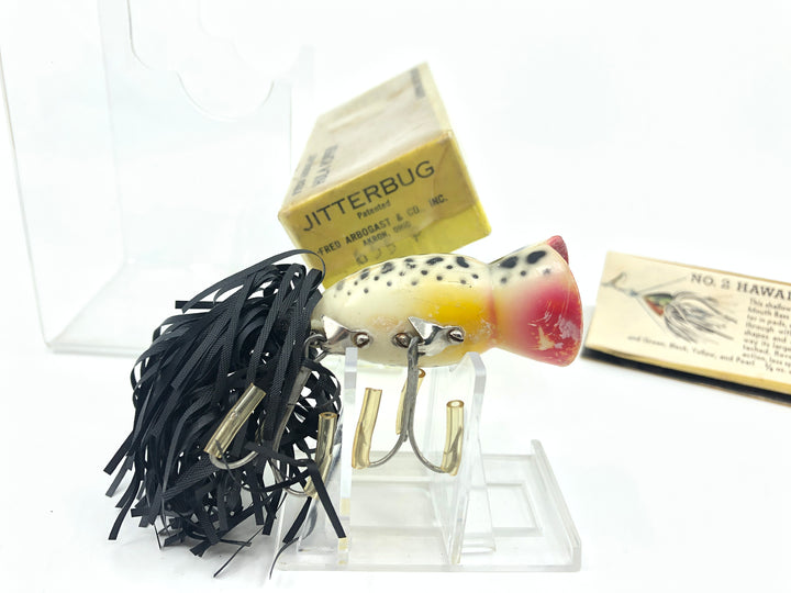 Arbogast Hula Popper Bug-Eyed Model, Coachdog Color with Box