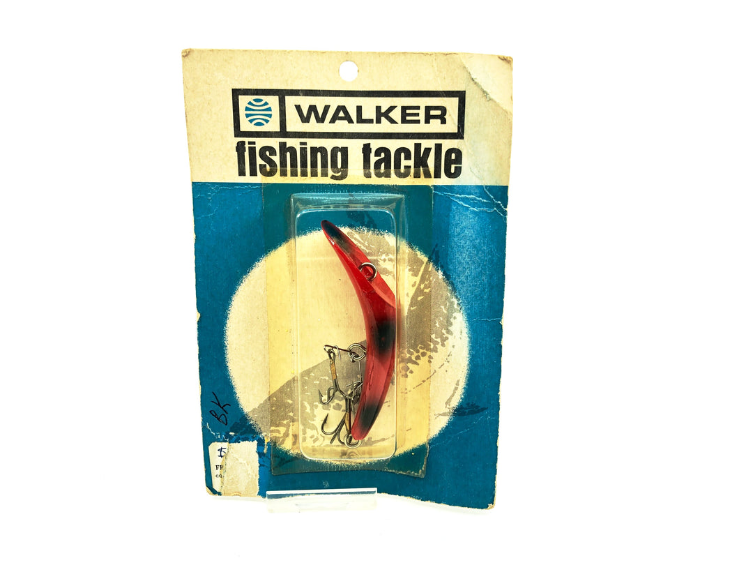 Walker Fishing Tackle Flatfish Lure, Black Spots/Orange Color on Card