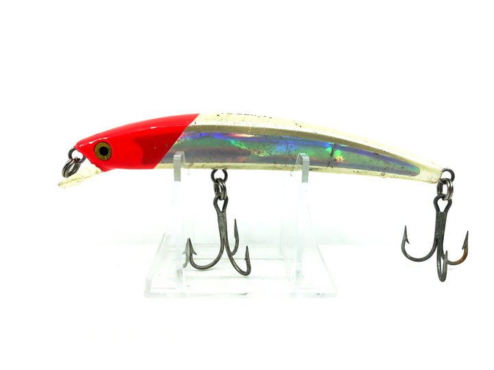 Yo-Zuri .F Crystal 3D Floating Minnow, Silver Reflector/Red Head/White Color