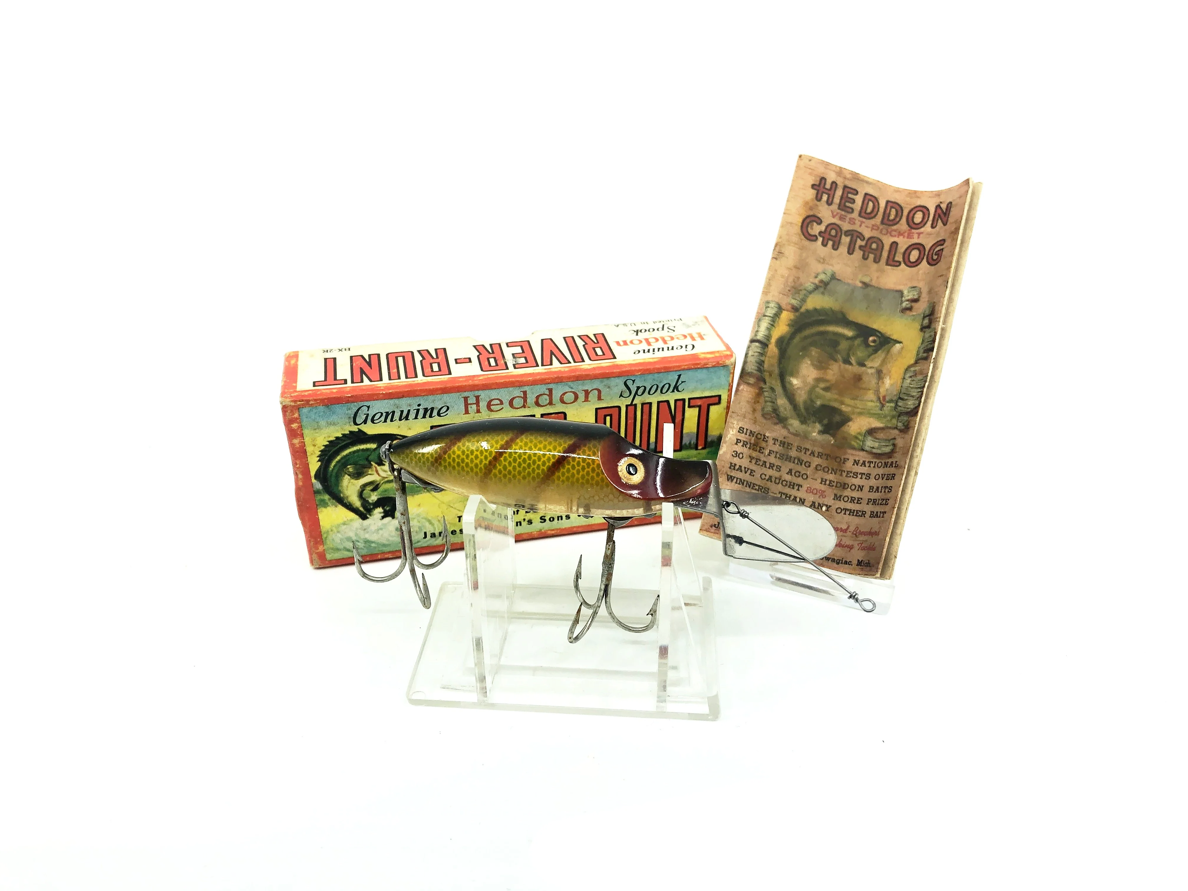 Leurre De Pêche Vintage Heddon River Runt Spook Sinker 9110-XRY - Avec Boîte, Neuf