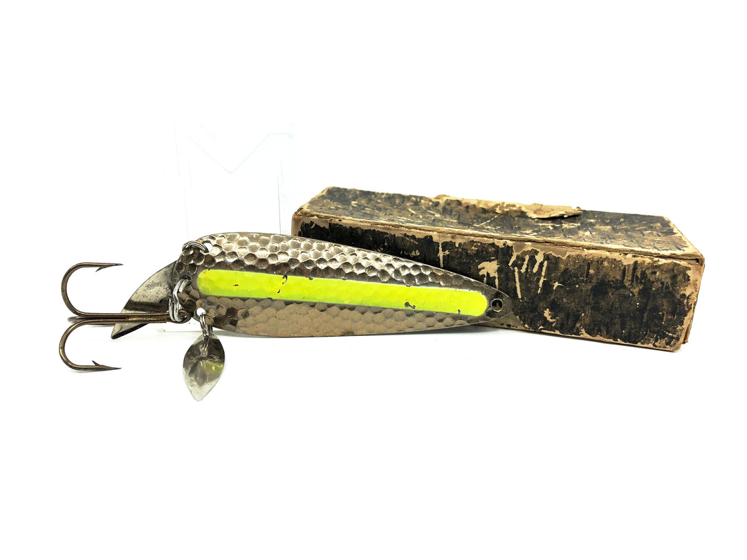 Marathon Casting Spoon in Box, Silver/Chartreuse Stripe Color