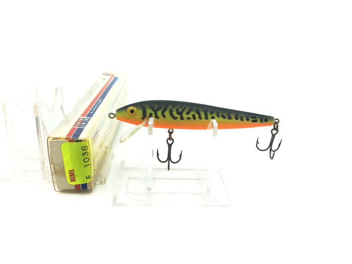 Rebel Minnow Floater F10, #38 Chartreuse/Black Natural Color with Matching Box.