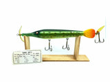 Chautauqua Wooden Magnum Weighted Gar with Tail Lure Spotted Gar Color with Spanish Cedar Lure Stand