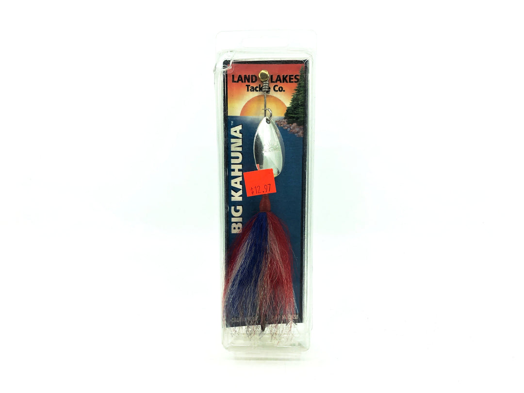 Land O Lakes Tackle Co., Silver Blade/ Red, White & Blue Bucktail Color New on Card
