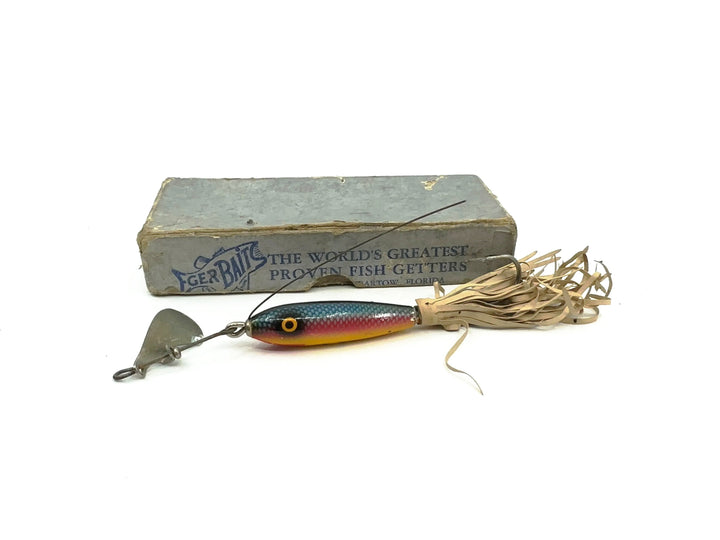 Vintage Eger Baits Baby Dillinger, Rainbow Color with Box