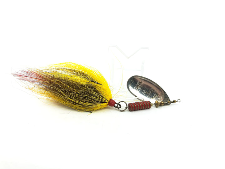 Mepps Musky Killer, Silver Blade/Yellow, Red Bucktail